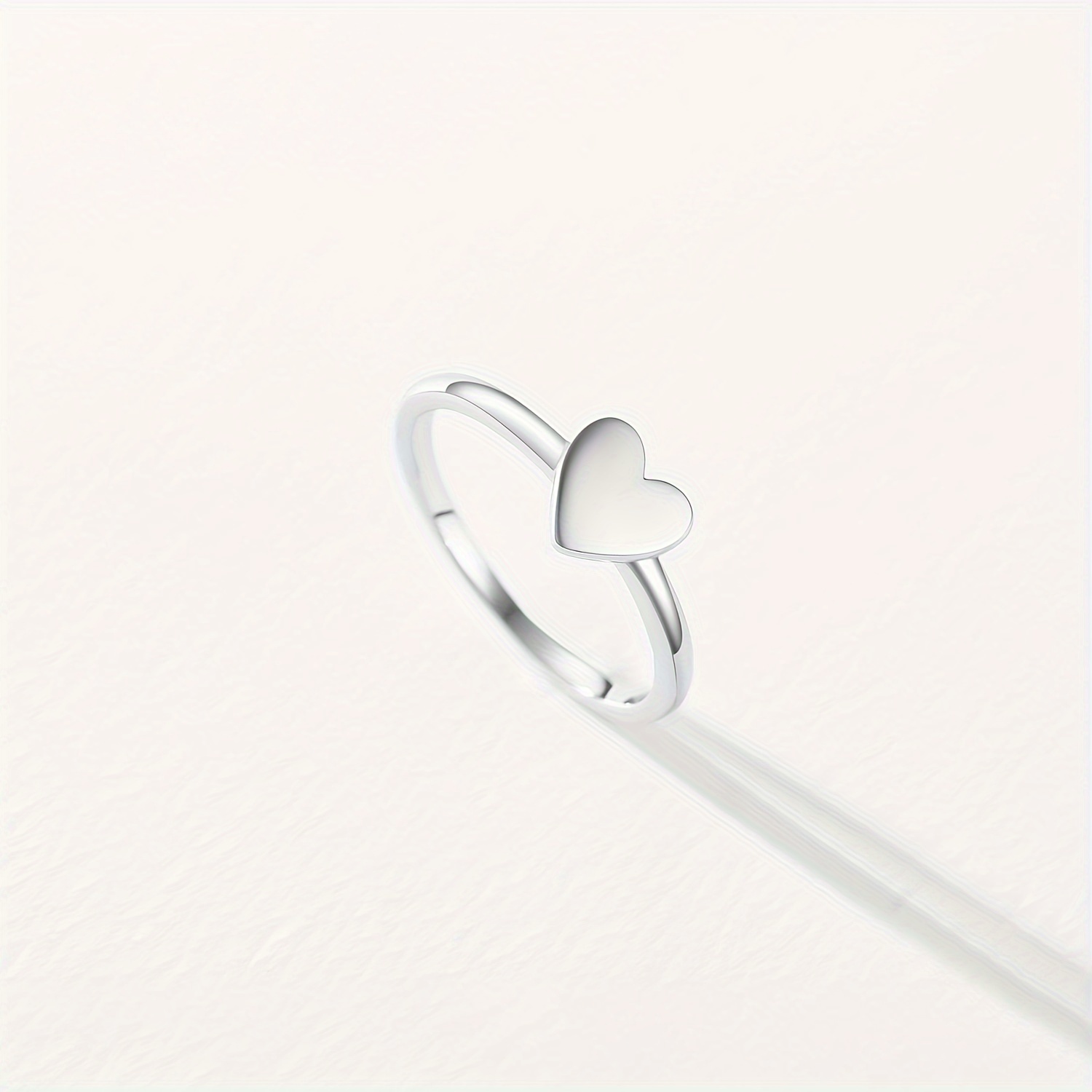 925 Sterling Silver Heart Ring Versatile Sweet Casual Parties